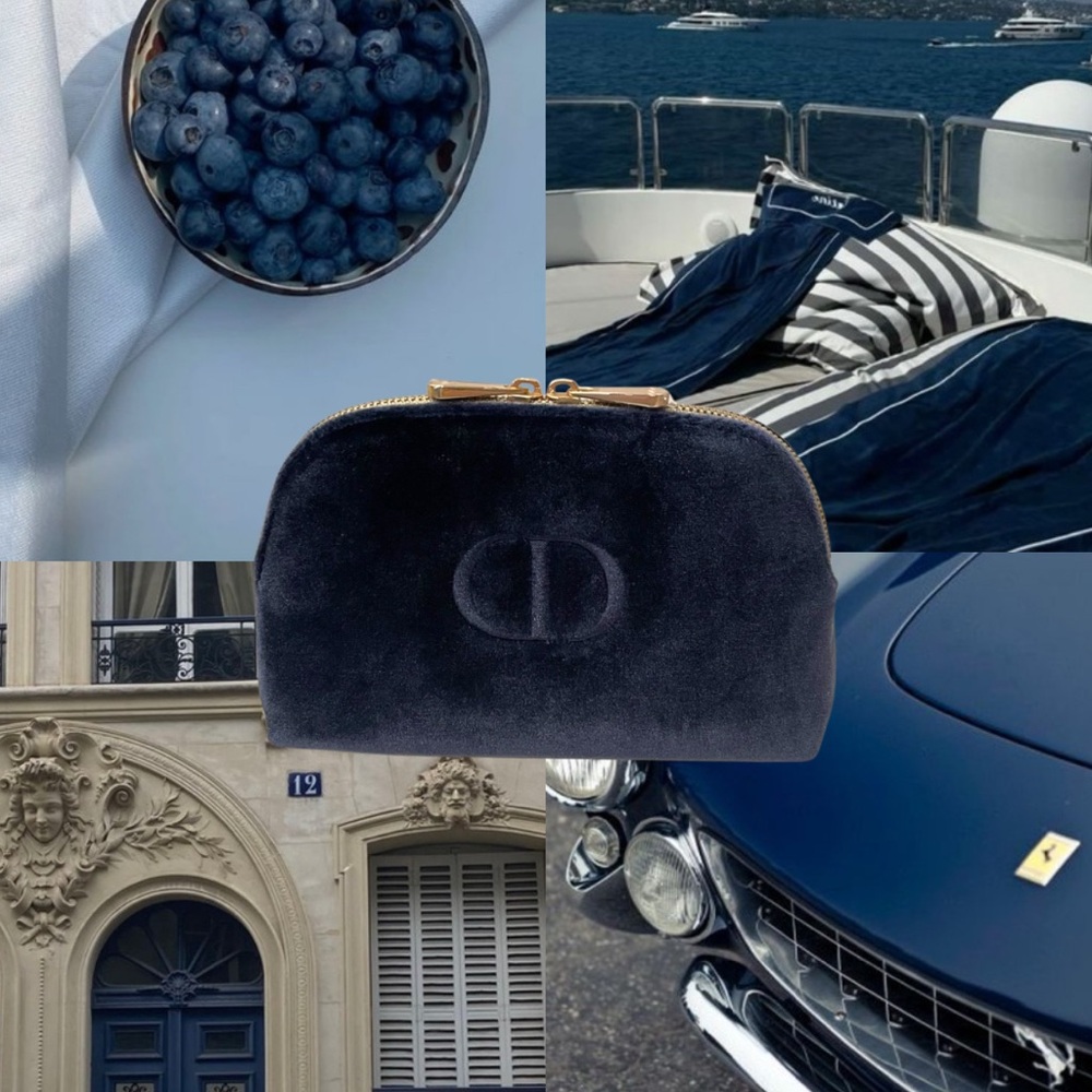 Dior Navy Blue Cosmetic Bag